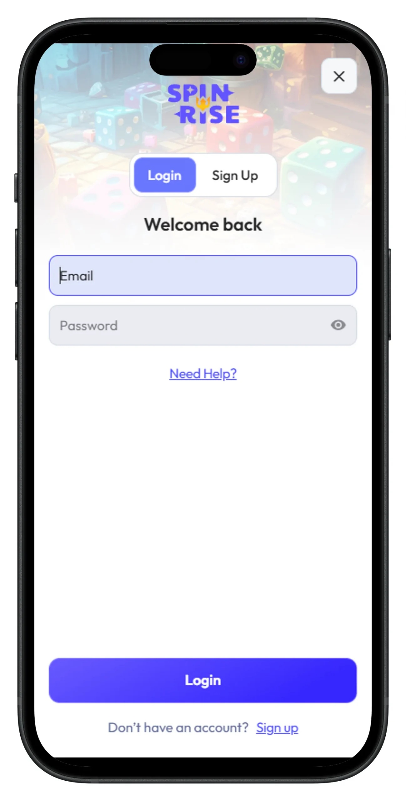 Spinrise Casino: Login auf dem Mobilgerät