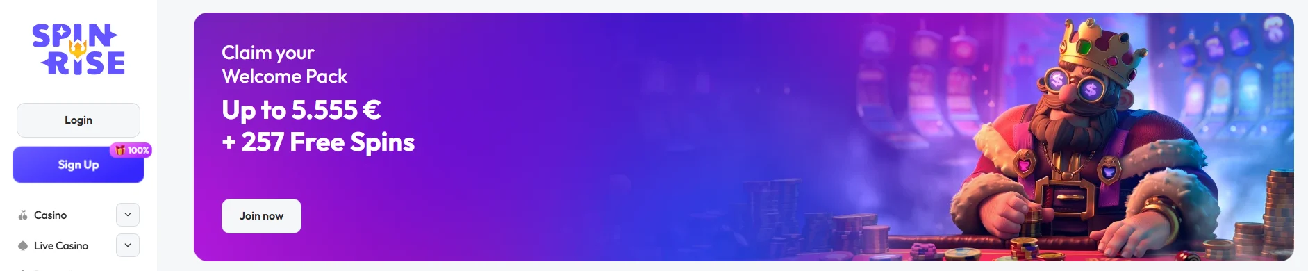 Spinrise Casino: Willkommensbonus